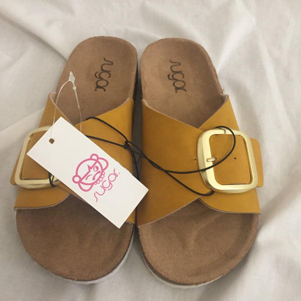 Sugar Slip- on Slide Sandals- Size 6