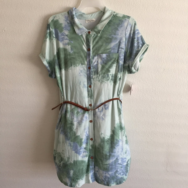 Full Circle Trends Button Up Dress W/ Belt- Size 3X