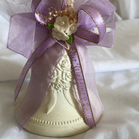 Ceramic Bell With Purple Ribbon