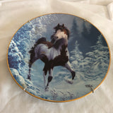 ‘Winter Renegade’ Wild Horse Painting Decorative Plate By Chuck Dehaan