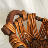 Straw Basket With Wooden Handles