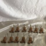 Shower Curtain Cowboy Boots Hooks 11 Ct