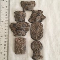 Aztec/Mayan Clay Amulets - Set of 7