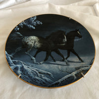 ‘Midnight Run’ Wild Horse Painting Decorative Plate By Chuck Dehaan