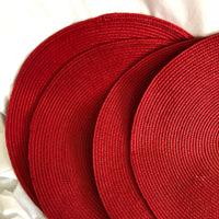 Round Red Placemats - Set Of 4