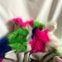 Multi-Colored Faux Fur Animal Hat Scarf