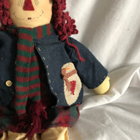 Vintage Scarecrow Girl Plush Doll