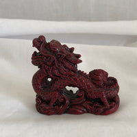 Small Chinese Fengshui Red Dragon Sculpture