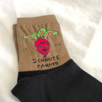 The Office Schrute Farms Socks - Adult Size - Khaki