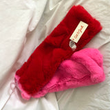 Cat & Jack Faux Fur Scarf - Pink and Red