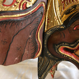 Colorful Painted Wood Elephant Mask - Made In Indonesia