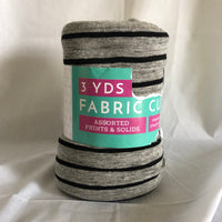 3 Yards of Fabric -  Black & Grey Stripes