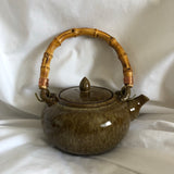 Teapot with Bamboo Handle - Dark Green