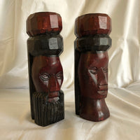 Solid Wood Hand Carved Jamaican Couple Sculpture