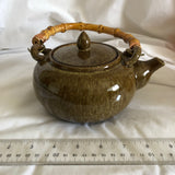 Teapot with Bamboo Handle - Dark Green