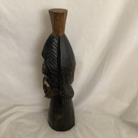 Vintage African Lady Wood & Metal Statue