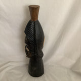 Vintage African Lady Wood & Metal Statue