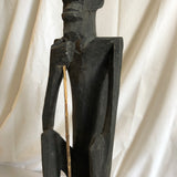 Wood Sculpture of a Sitting African Man