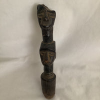 Vintage Wooden Pestle Carved Faces