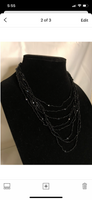 Black Layered Beaded Necklace