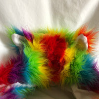 Rainbow Faux Fur Animal Hat Scarf With Mittens