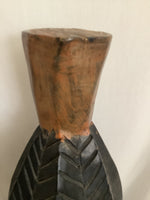 Vintage African Lady Wood & Metal Statue