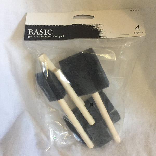 Basic 4pcs Foam Brushes Value Pack