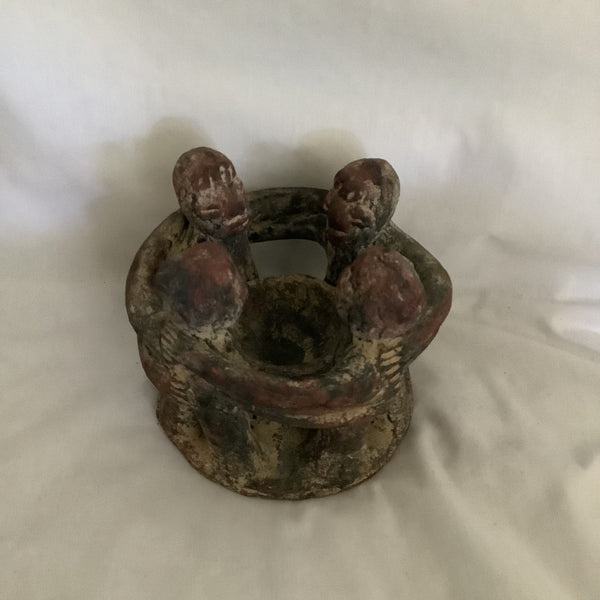 Vintage Circle Of Friends Pottery Candle Holder