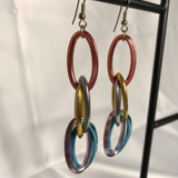 Colorful Metal Chain Link Dangle Earrings