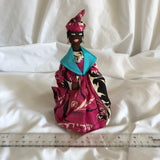 African Lady Cloth Figurine Standing Doll Christmas Tree Topper