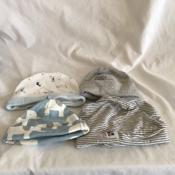 Baby Beanie Hats - Sizes: 3 Months & No Size - Set of 4