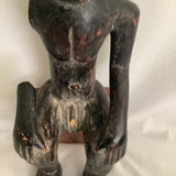 Vintage Ghana Africa Sitting Man Wood Carving Sculpture