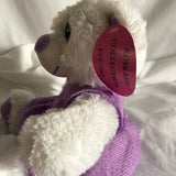 Las Vegas White Teddy Bear with Purple Dress Outfit