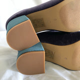 Teal & Purple Velvet Heels - Urban Outfitters - Women’s Size 8