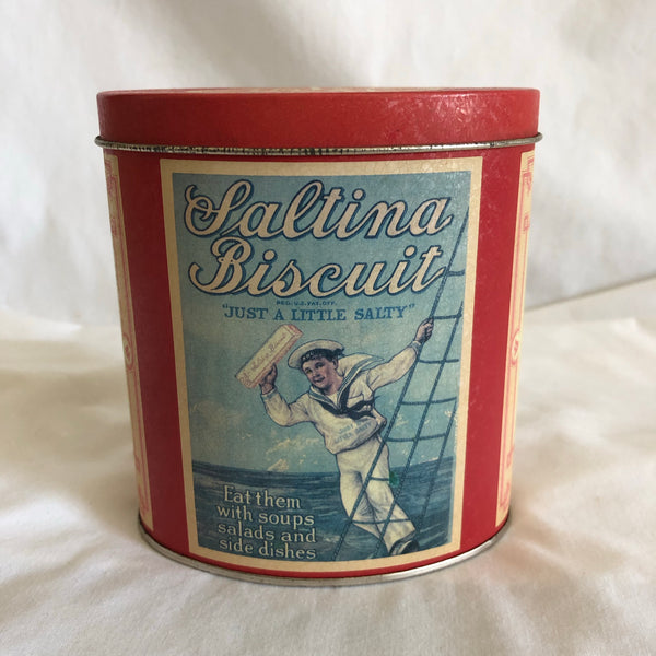 Vintage Nabisco Saltina Biscuit Tin Can