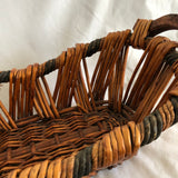 Straw Basket With Wooden Handles