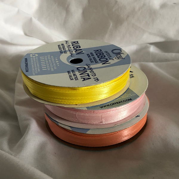 Offray Ribbon - Yellow, Pink & Peach - Set of 3