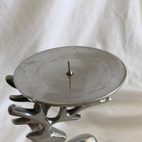 Silver Tone Reindeer Candle Holder