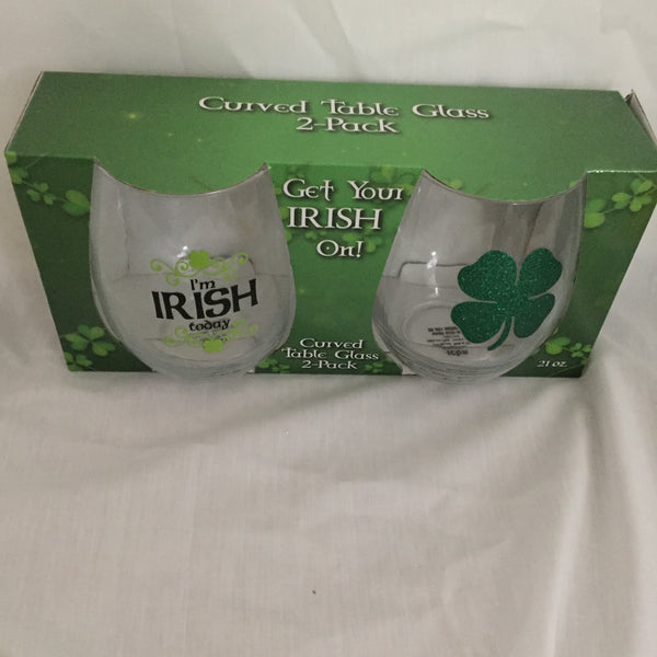 St. Patrick’s Curved Table Glass 2- Pack