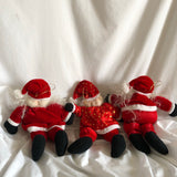 Christmas Santa Claus Plushes - Set Of 3