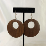 Wooden Round Dangle Earrings