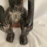 Vintage Ghana Africa Sitting Man Wood Carving Sculpture