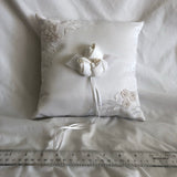 White Floral Embroidery Pillow