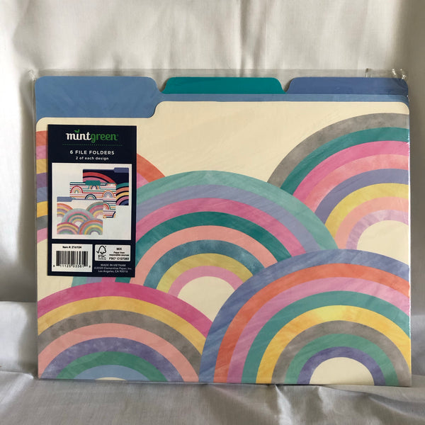 Rainbow File Folders - Pack of 6