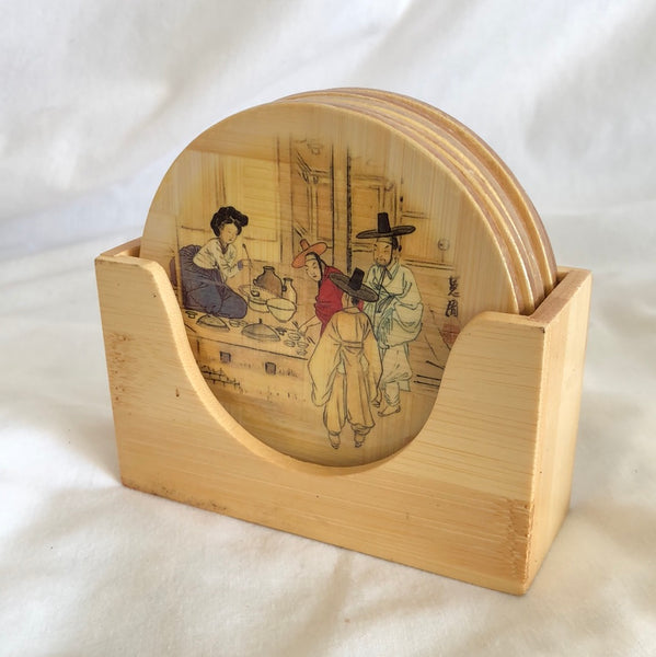 Japanese Bamboo Coasters - Set of 6