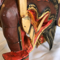 Colorful Painted Wood Elephant Mask - Made In Indonesia