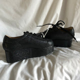 Liliana Black Glitter Platform Sneakers - Women’s Size 8