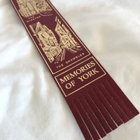 Memories of York Burgundy Leather Bookmark