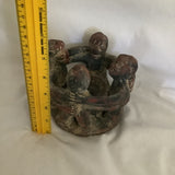 Vintage Circle Of Friends Pottery Candle Holder