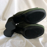 Green Heart Velvet Heels - Urban Outfitters - Women’s Size 8